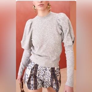 Ulla Johnson Gray Puff Sleeve Sweater